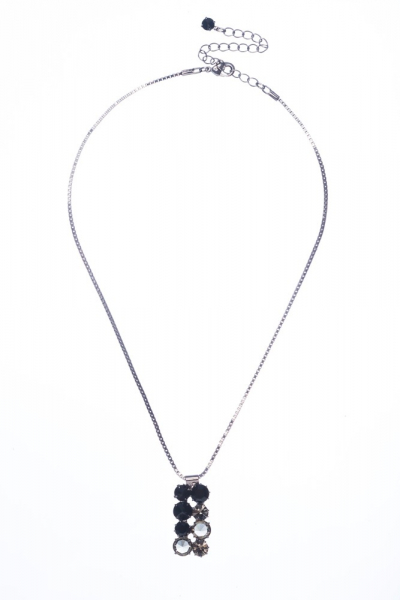 náhrdelník ze šatonů v barvě black diamond a jet / paladijm