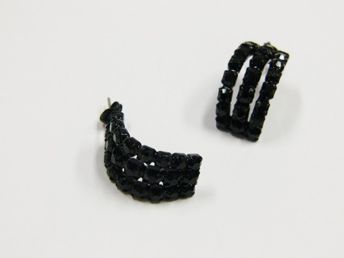 Earrings made from czech rhinestones, black