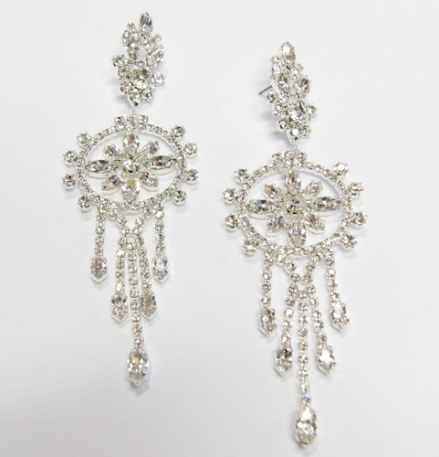Massive earrings, pin, silver
