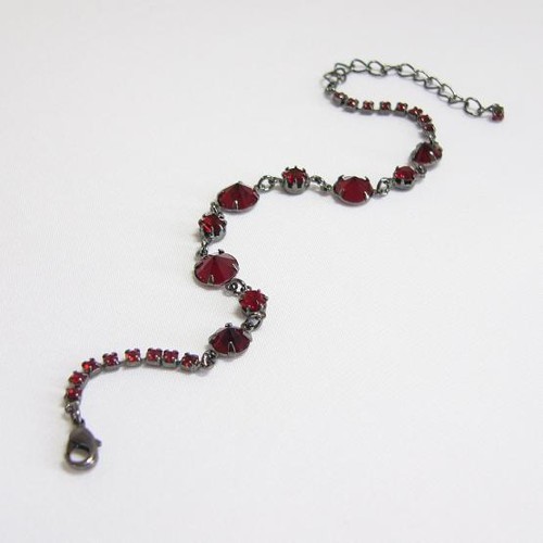 crystal bracelet, ruthenium