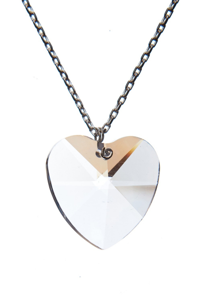 Crystal heart on chain