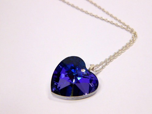 Crystal heart on chain