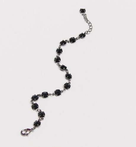 elegantní křišťálový náramek, ruthenium