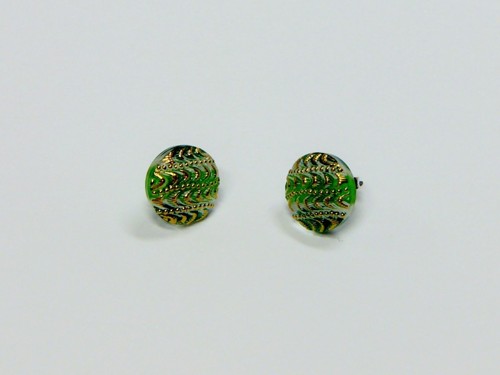 Earrings made from glass buttons