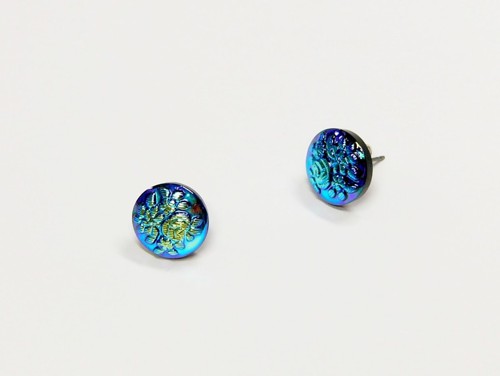 Earrings made from glass buttons