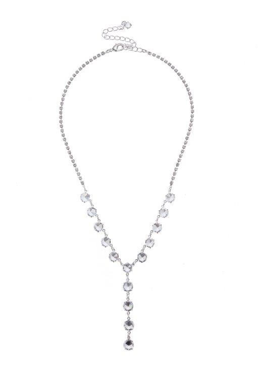 Krystalový náhrdelník, stříbrná galvanizace
