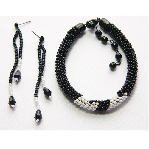 earrings, black & white