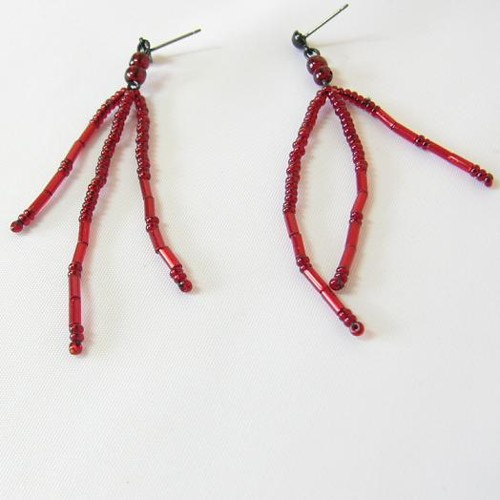 earrings, ruby