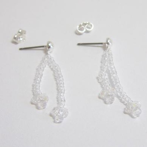 earrings, white
