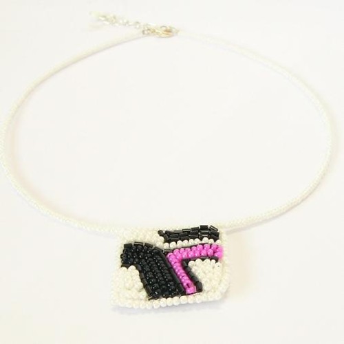 necklace, milk & violet & jet