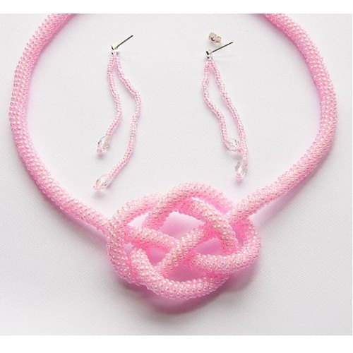 necklace, pink, knot