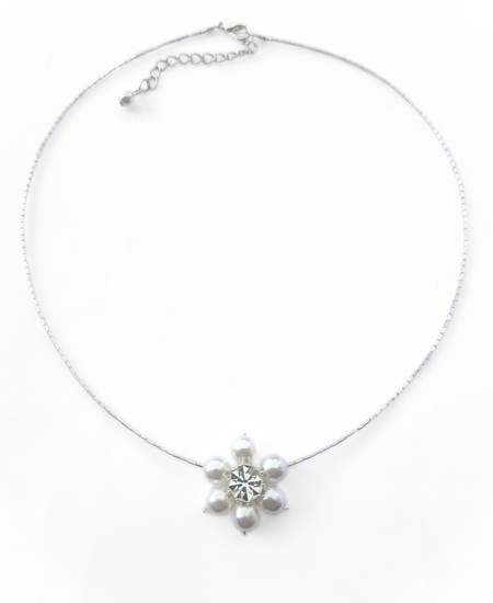 Glass Beaded Flower Necklace