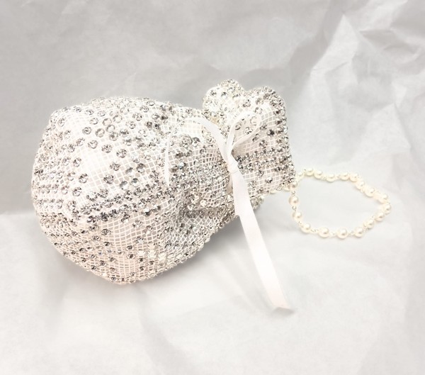 exklusivní štrasovo perličková kabelka s krátkou rukojetí