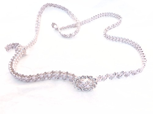 štrasovo perličkový opasek