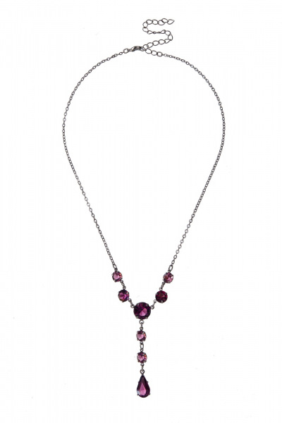 amethyst color crystal necklace