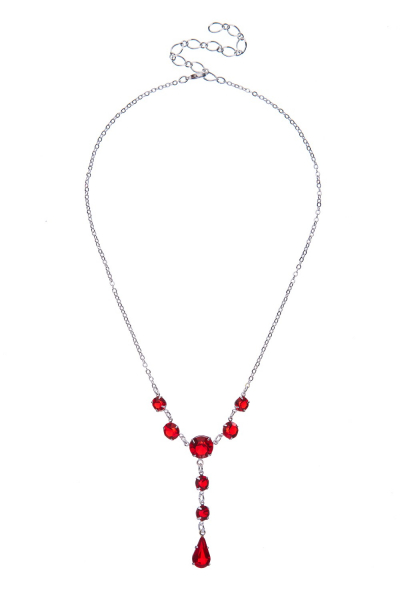 light siam red crystal necklace