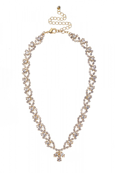 Exkluzivní náhrdelník -  krystal, zlatá galvanizace