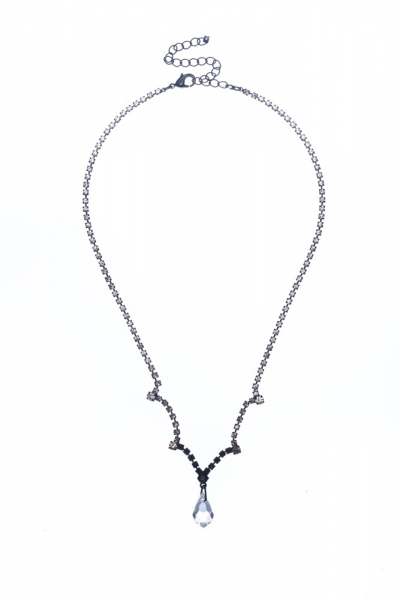 rhinestone black multicolor necklace