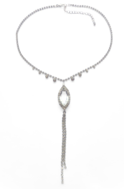 Crystal necklace with an elongated pendant
