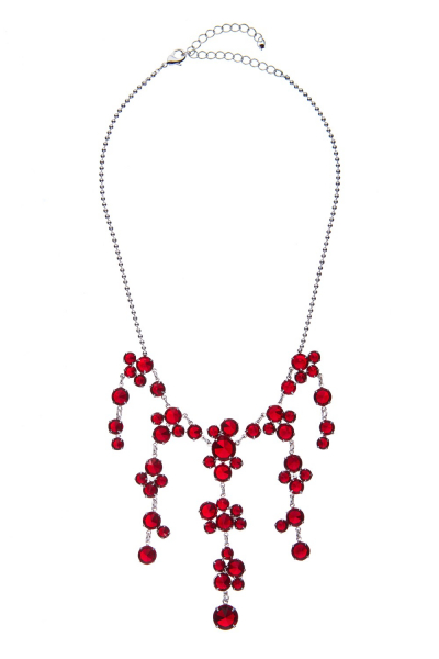 necklace made of clear crystals, silver plated