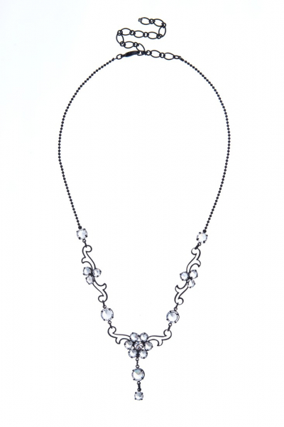 náhrdelník křišťálový, černá