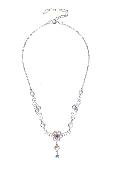 náhrdelník křišťálový, stříbrná galvanizace