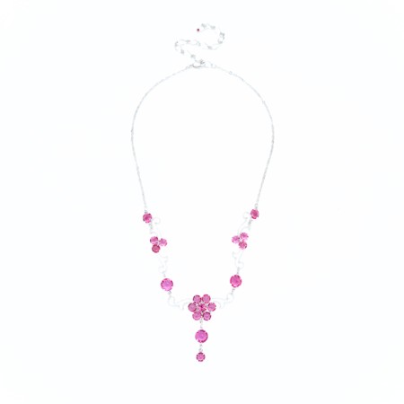 necklace made of clear crystals, silver plated