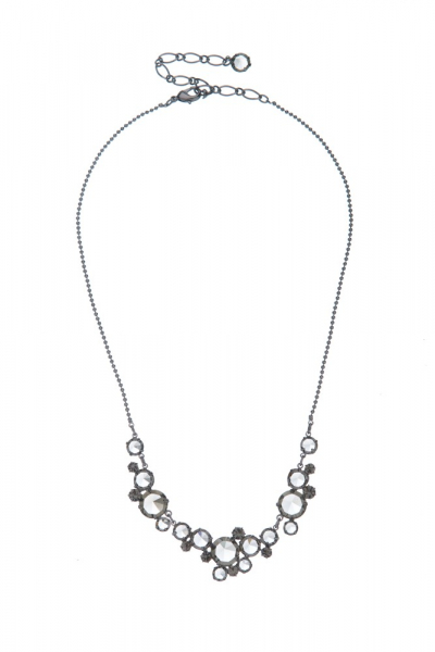 Elegantní křišťálový náhrdelník, paladium