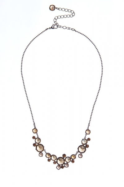 Elegantní křišťálový náhrdelník, paladium