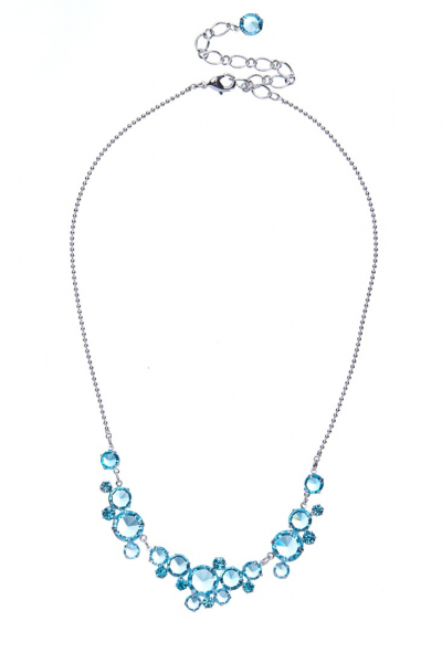 náhrdelník křišťálový, stříbrná galvanizace