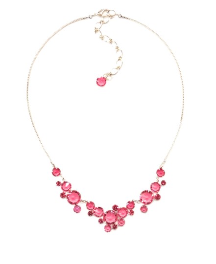 náhrdelník z růžových krystalů