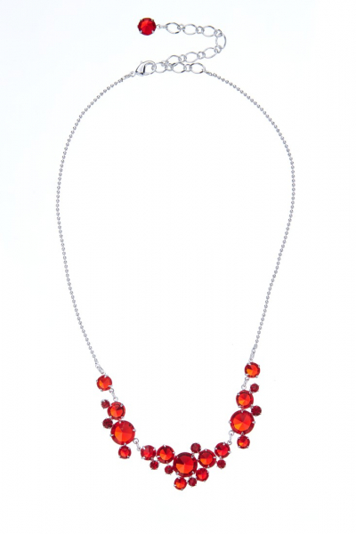 elegant necklace made of clear crystals, silver plated