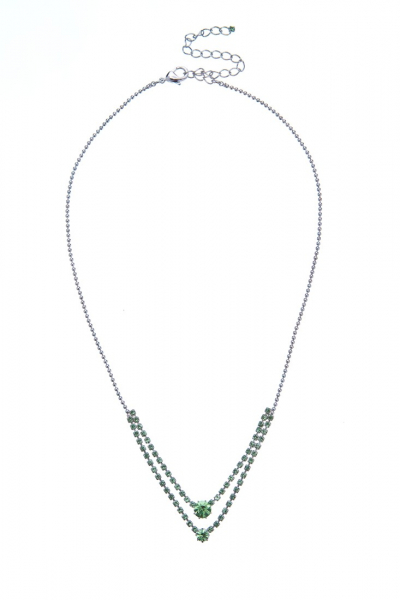 náhrdelník křišťálový, stříbrná galvanizace