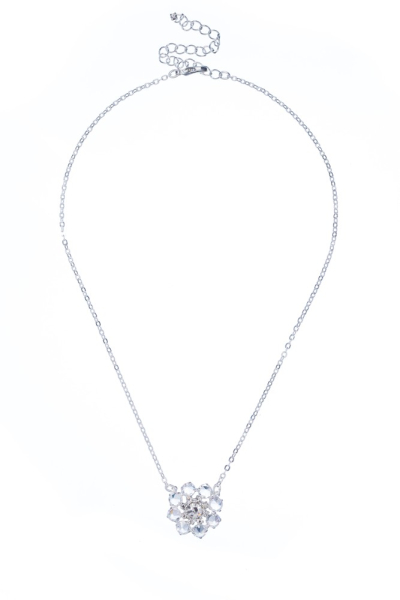 necklace made of clear crystals, silver plated