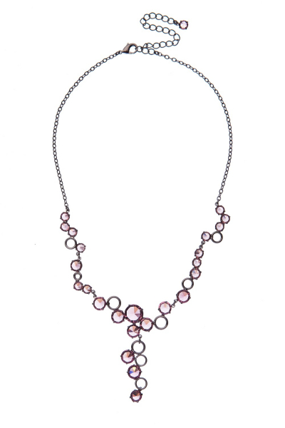 elegantní křišťálový náhrdelník, paladium