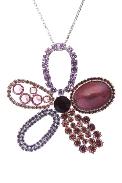 exklusivní náhrdelník na dlouhém řetízku, stříbrná galvanizace