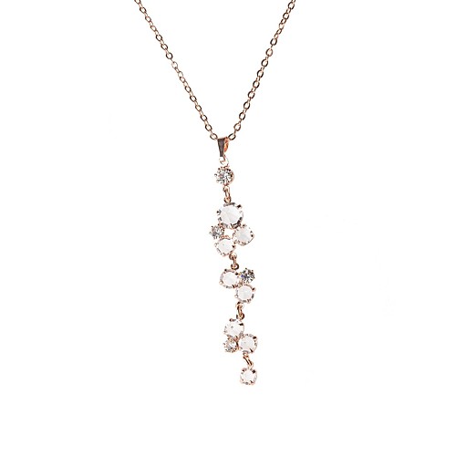 jemný zlatavo růžový krystalový náhrdelník