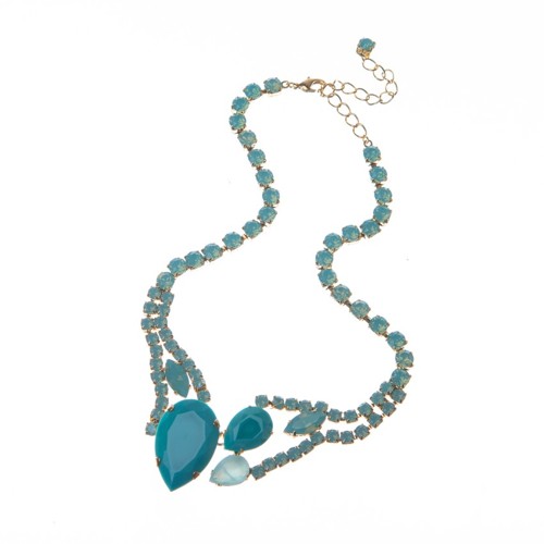 Náhrdelník z ručně vyráběných speciálních kamenů, kyselé zlatá galvanizace