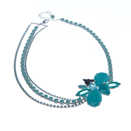 Luxusní náhrdelník z ručně vyráběných speciálních kamenů a kamenů Swarovski