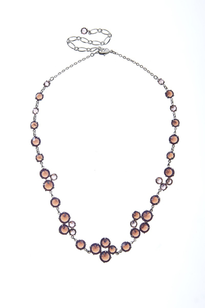 Beautiful necklace made from Czech rhinestones, silver