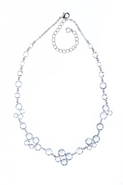 Zdobný šanelový náhrdelník, stříbrná galvanizace