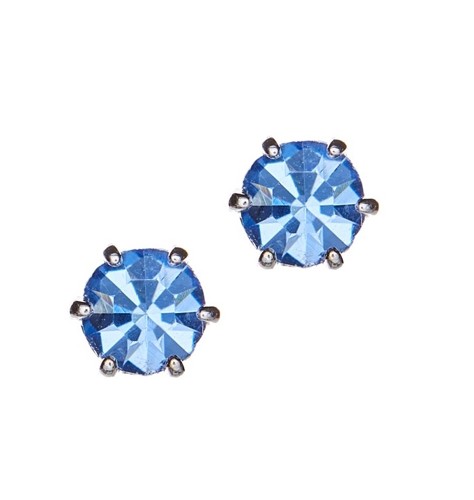 drobné peckové náušnice, light saphire modrá