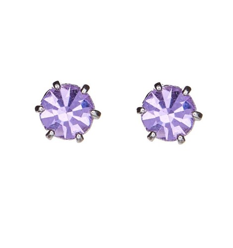 drobné peckové náušnice, violet