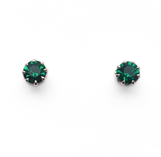 green stud earrings