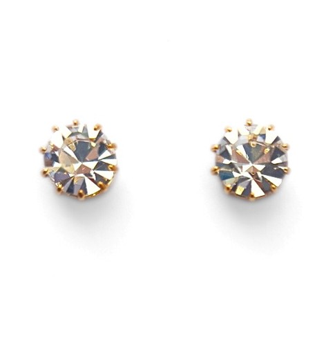 stud earrings, crystal gold plated