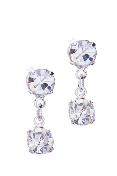 náušnice pecky s visacím krystalkem