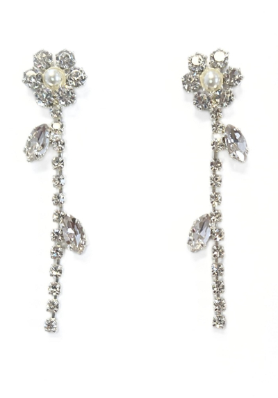 crystal drop earrings with a pearl
