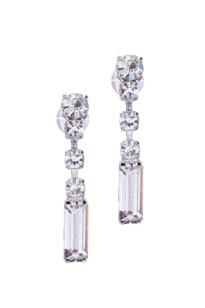 dangle earrings, silver plated