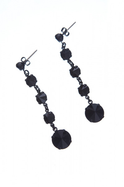 černé visací náušnice