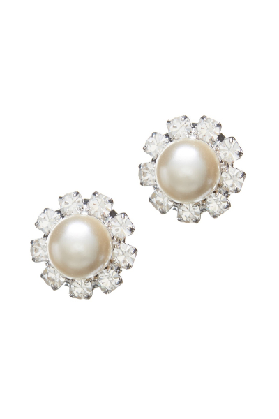 Drobné peckové náušnice s perličkou a štrasem